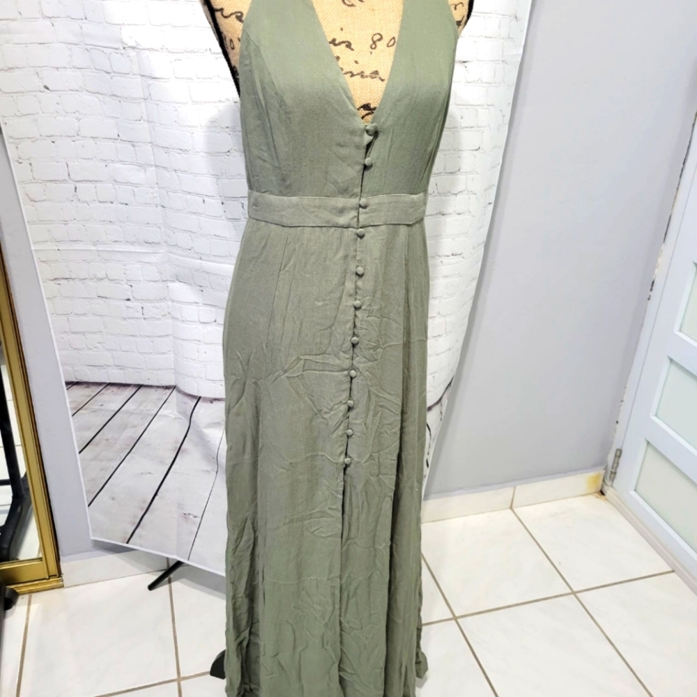 Reinemed Green Long Botton Down Dress